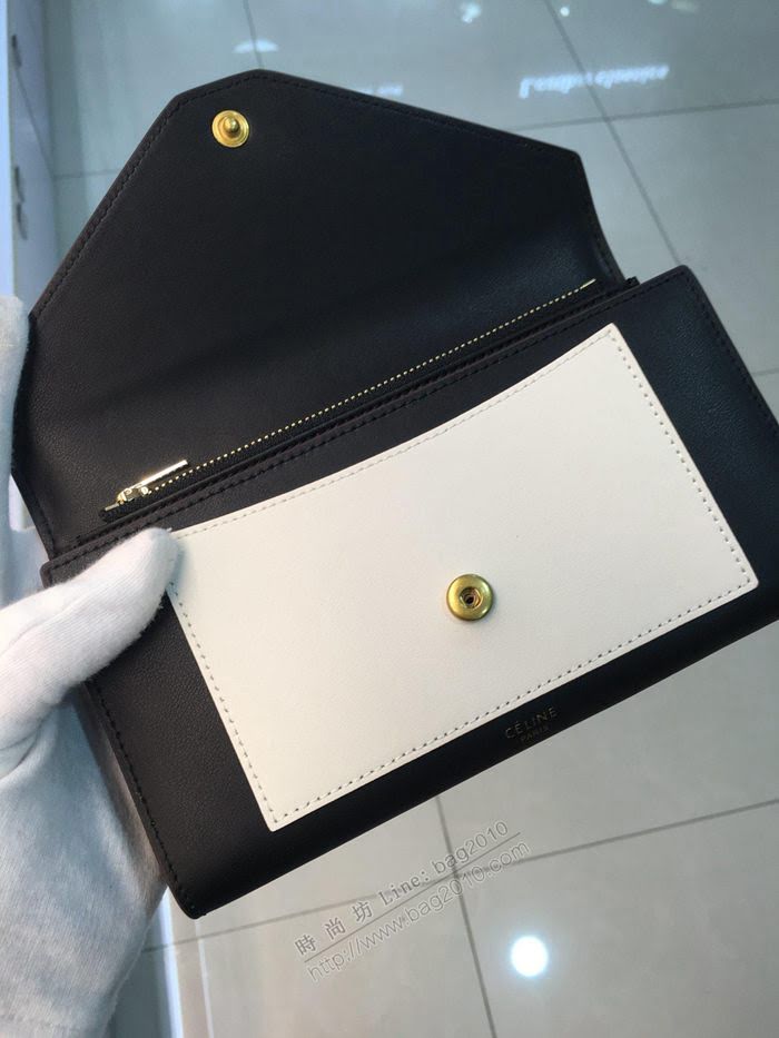 CELINE女包 pocket信封錢包 0136 小牛皮 多功能長錢包 賽琳長款拼色女錢包  sl2058